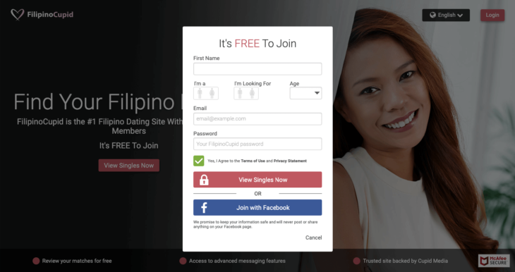 Filipino Cupid registration